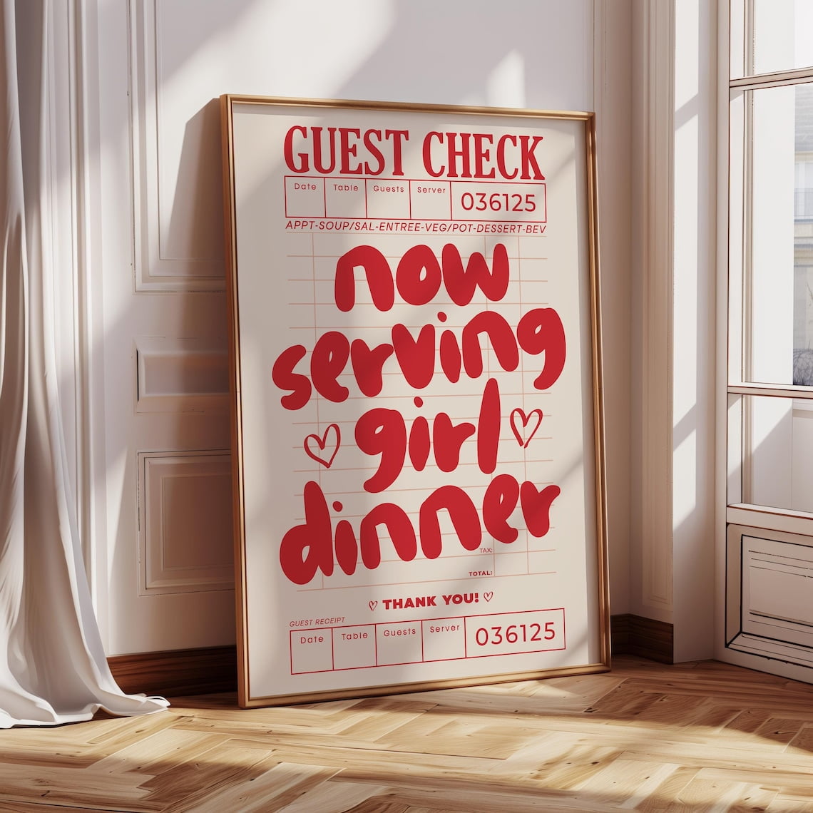 Aesthetic Kitchen Wall Art Decor Cute Cooking Art Kitchen Guest Check