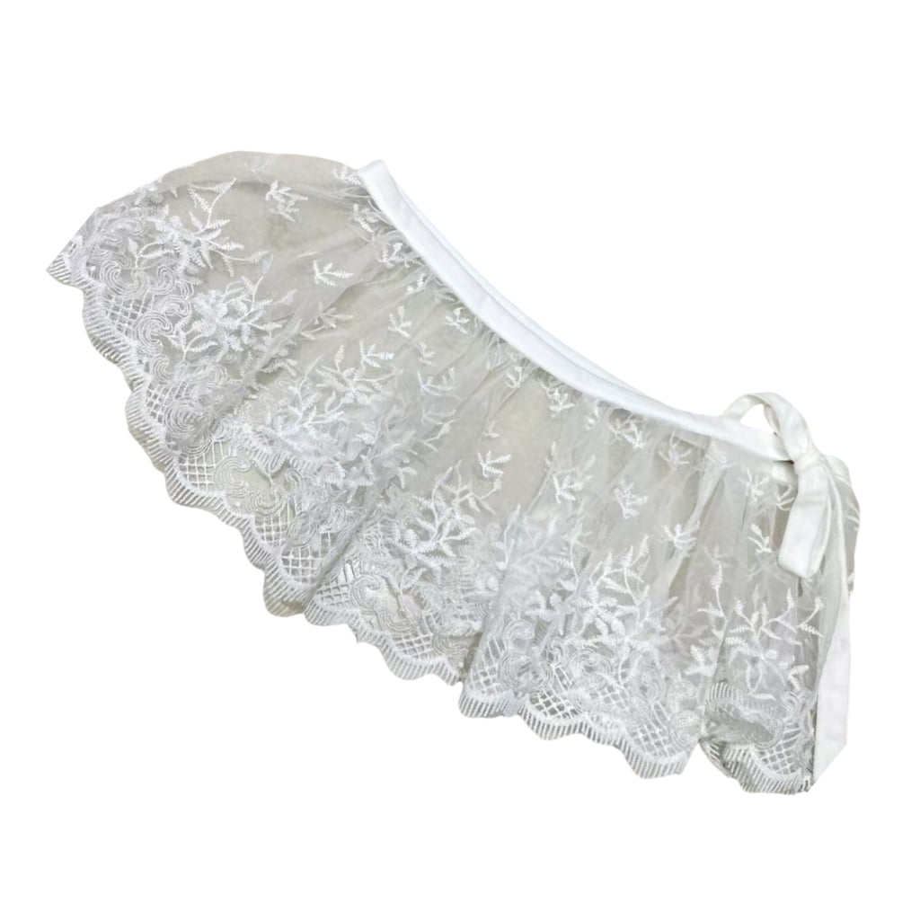 Aesthetic Lace Sheer Mesh Mini Apron Skirt Shirt Extender Emboridery ...