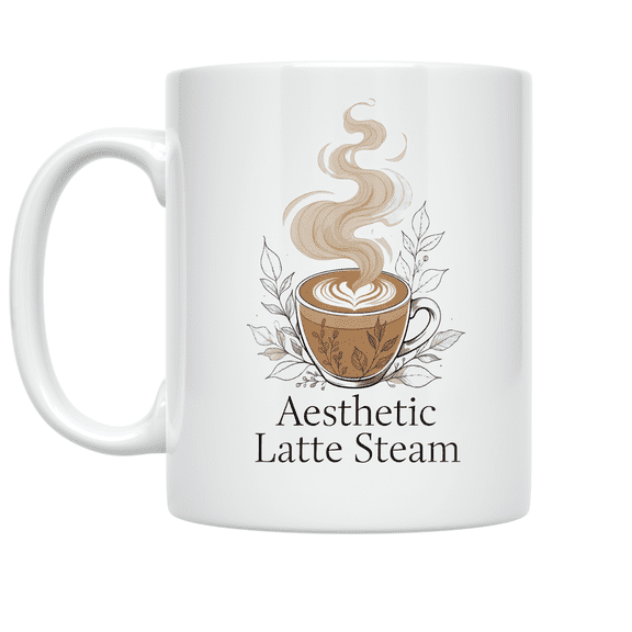 Aesthetic Latte Steam Design - Coffee Enthusiast - 11 oz Ceramic Coffee Mug