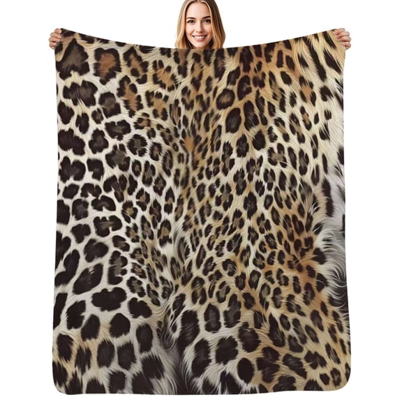 Aesthetic Leopard Flannel Blanket Warm Soft Bedding Throws Winter Camping Chair Sofa Bed