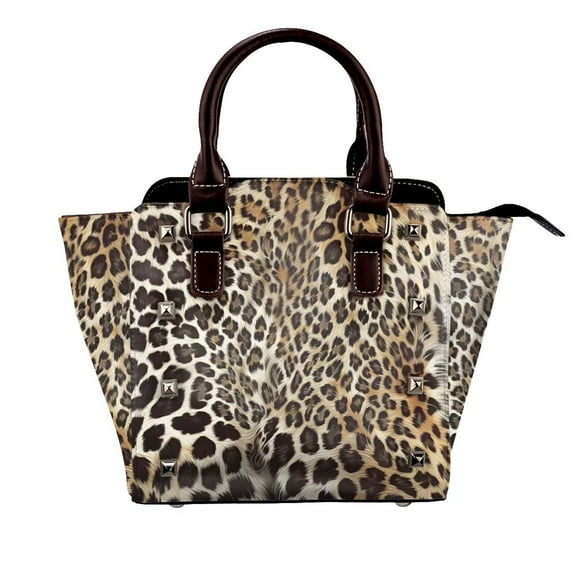 Aesthetic Leopard Rivet Fashion One-Shoulder Women's Handbag Tote Bag