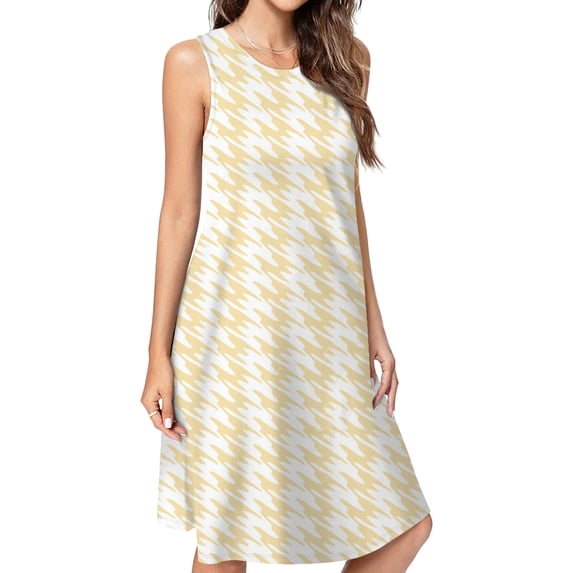 Aesthetic Light Ivory And White Ripple Spring Summer Dresses For Women Fashion Dress Casual Sleeveless Loose Sundress With Pockets
