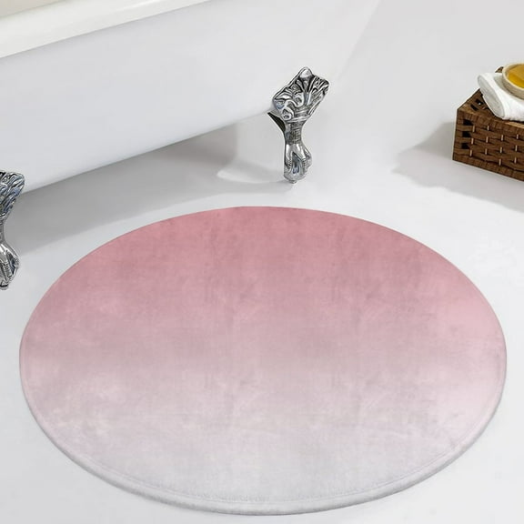 Aesthetic Light Pink And White Gradient Round Carpet Circle Rug Outdoor Patio Area Rug Washable Large Area Rugs Hallway Room Decor Fitness Mats