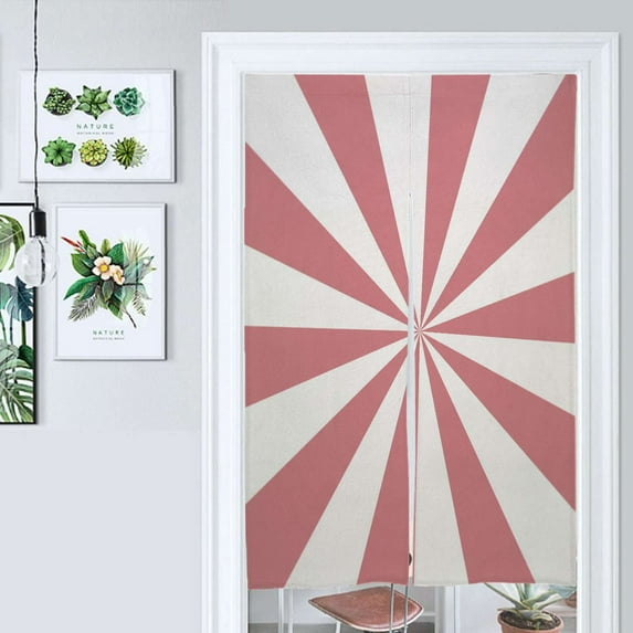 Aesthetic Light Pink And White Sunburst Door Curtain Nordic Living Room DoorCurtain Porch Partition Curtain Kitchen Rative Half Curtain