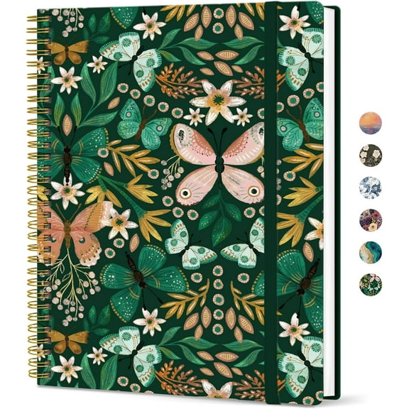 A house of tools Aesthetic Lined Spiral Journal Notebook For Women, 8.5"x11" Cute Large Notebooks for Work & Note Taking, College Ruled Journaling Notebook for Writing, Plastic Cover, Butterfly