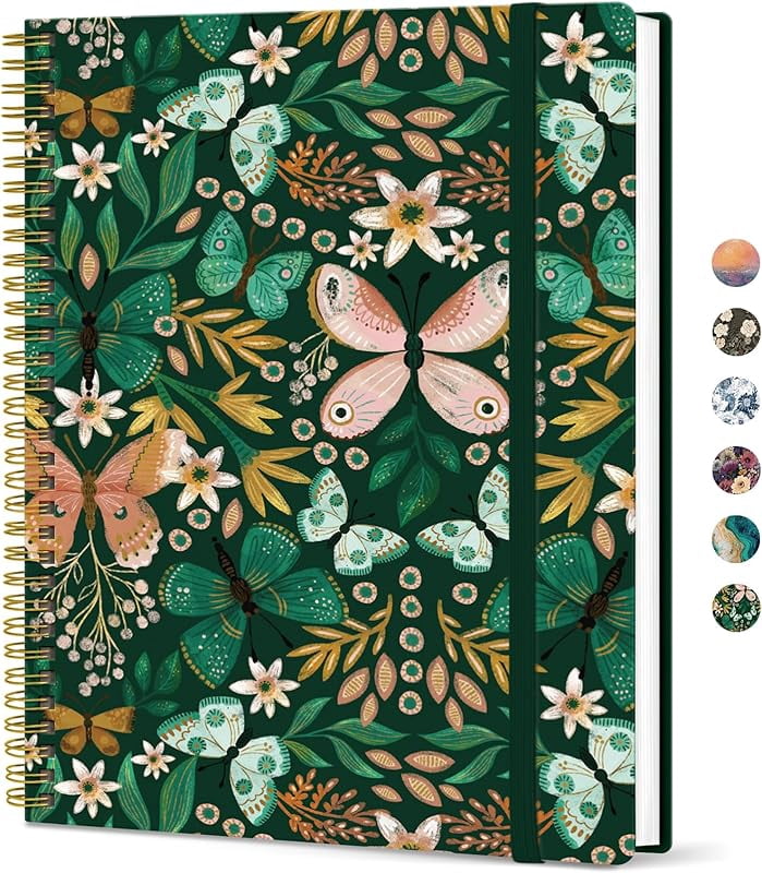 Aesthetic Lined Spiral Journal Notebook For Women, 8.5"x11" Cute Large Notebooks for Work &amp; Note ...
