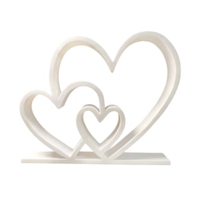 Aesthetic Love Statues Heart Sculpture Centerpieces 3D Printed Heart Figurines Ornament Valentine Decoration for Wedding