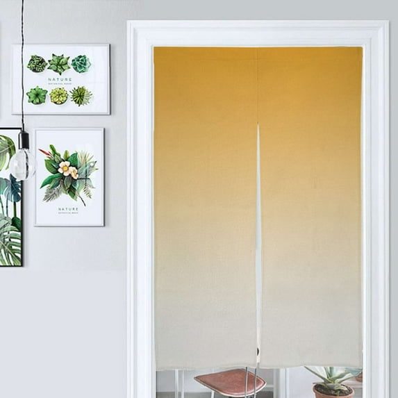 Aesthetic Maize Yellow And White Gradient Door Curtain Nordic Living Room DoorCurtain Porch Partition Curtain Kitchen Rative Half Curtain