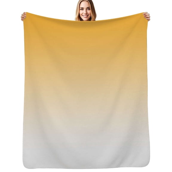Aesthetic Maize Yellow and White Gradient Soft Blanket Travel Bedding Throws Flannel Bedspread Sofa Bed Cover