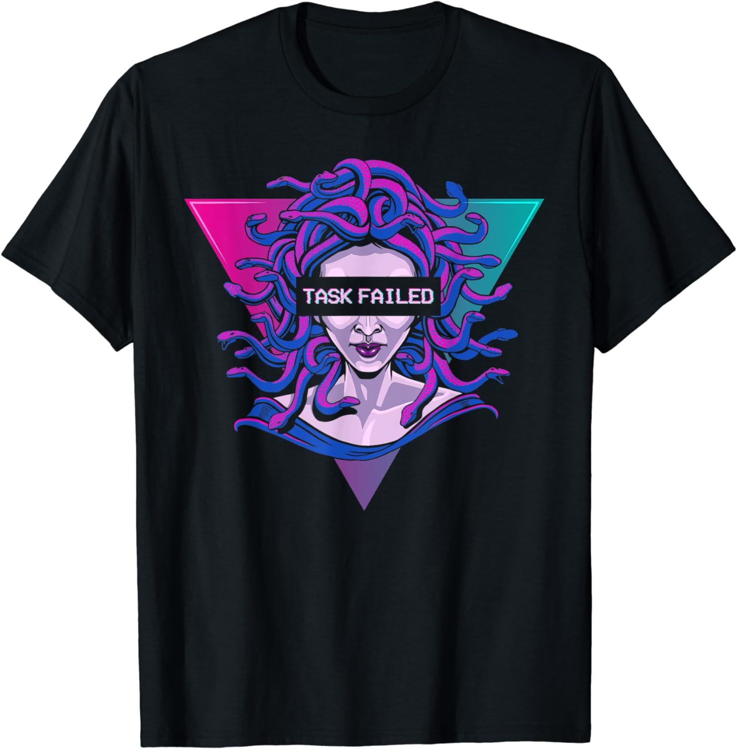 Medusa Task Aesthetic Medusa Snake Head Task Failed Gorgon Vaporwave T-Shirt ...