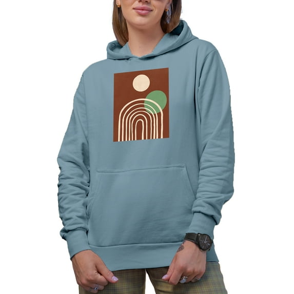 Aesthetic Minimalism Boho Art Merch Gift, Light Blue Hooded Sweatshirt or Hoodie, 2XL