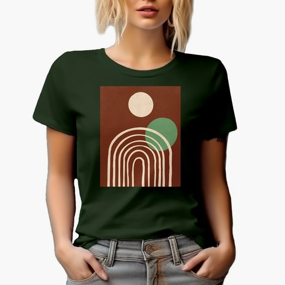 Aesthetic Minimalism Boho Art or Design Merch Gift, Military Green T-Shirt, XL