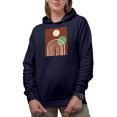thumbnail image 1 of Aesthetic Minimalism Boho Art or Design Merch Gift, Navy Blue Hooded Sweatshirt or Hoodie, Medium, 1 of 5