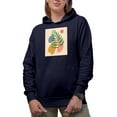 thumbnail image 1 of Aesthetic Minimalism Boho Botanical Art or Design Merch Gift, Navy Blue Hooded Sweatshirt or Hoodie, 2XL, 1 of 5