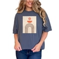 thumbnail image 1 of Aesthetic Minimalism Boho Geometric Rainbow Art or Design, Denim Comfort Colors T-Shirt, Small, 1 of 1