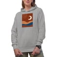 thumbnail image 1 of Aesthetic Minimalism Boho Moon Art Merch Gift, Heather Grey Hooded Sweatshirt or Hoodie, XL, 1 of 5