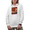 thumbnail image 1 of Aesthetic Minimalism Boho Moon Art Merch Gift, White Hooded Sweatshirt or Hoodie, Small, 1 of 5