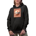thumbnail image 1 of Aesthetic Minimalism Boho Mountain & Sun Art or Design Merch Gift, Black Hooded Sweatshirt or Hoodie, Small, 1 of 5