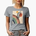 thumbnail image 1 of Aesthetic Minimalism Boho Rainbow & Sun Art Merch Gift, Heather Grey T-Shirt, Small, 1 of 5