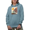 thumbnail image 1 of Aesthetic Minimalism Boho Rainbow, Sun & Botanical Art Merch Gift, Light Blue Hooded Sweatshirt or Hoodie, 3XL, 1 of 5