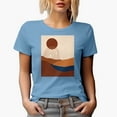 thumbnail image 1 of Aesthetic Minimalism Boho Sun & Rainbow Art Merch Gift, Baby Blue T-Shirt, XL, 1 of 5
