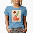 thumbnail image 1 of Aesthetic Minimalism Boho Sun & Vase or Botanical Art Merch Gift, Baby Blue T-Shirt, Small, 1 of 5