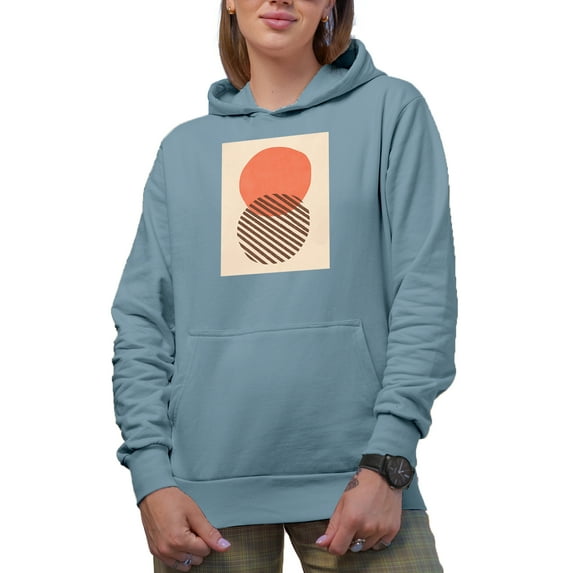 Aesthetic Minimalism Boho Two Circles Art Merch Gift, Light Blue Hooded Sweatshirt or Hoodie, 3XL