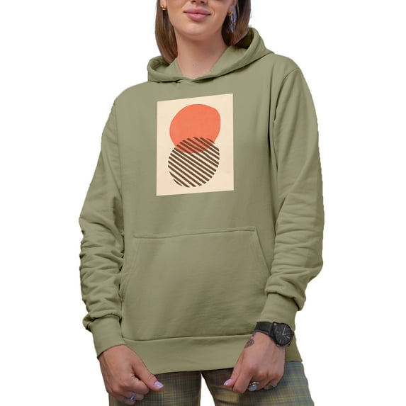 Aesthetic Minimalism Boho Two Circles Art Merch Gift, Sand Hooded Sweatshirt or Hoodie, 2XL