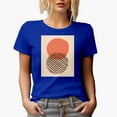 thumbnail image 1 of Aesthetic Minimalism Boho Two Circles Art or Design Merch Gift, Royal Blue T-Shirt, Small, 1 of 5