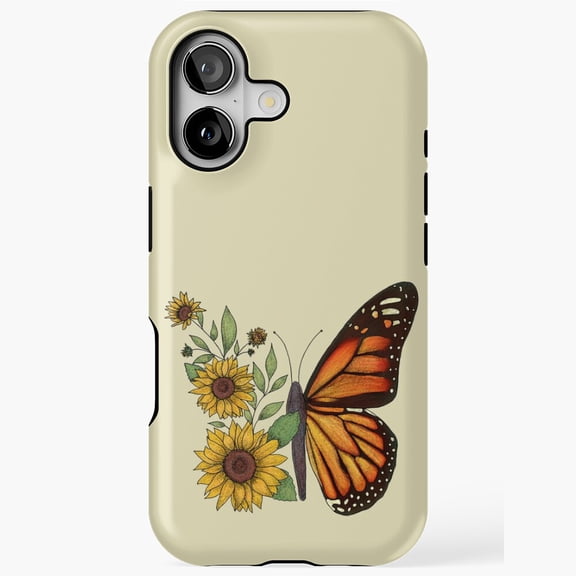 Aesthetic Minimalist Butterfly Art Compatible Phone Case for iPhone 11–17 Pro Max
