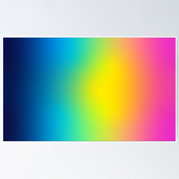Aesthetic Modern Gradient - Bright Rainbow Poster- Unframed Poster | Wall Art | Perfect For Home Decor & Gifts, 12x18