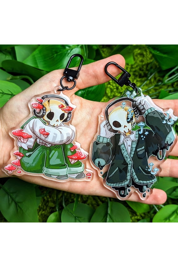 Aesthetic Mushroom Skeleton Keychains (1 keychain)