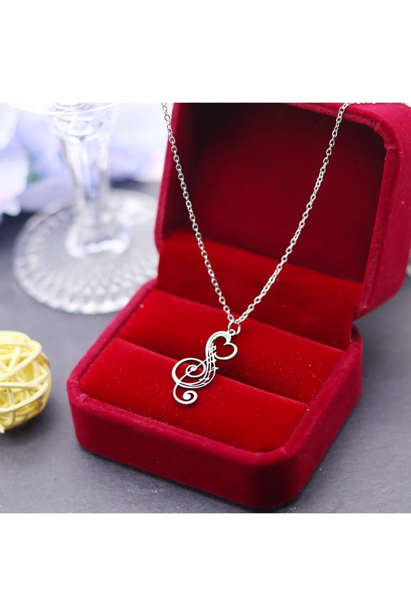 Aesthetic Music Note Heart of Treble Clef Stainless Steel Musical Chain Necklace for Women Men Jewelry Birthday Gift
