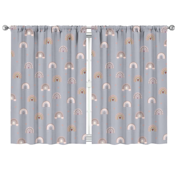 Aesthetic Nordic 2-Pack Tier Curtains - Minimalist Stripes Pattern 42x63" Rod Pocket Window Treatment Panels