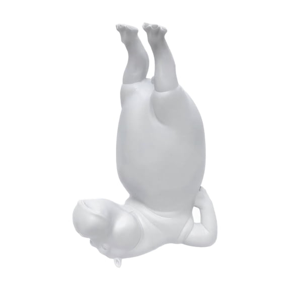 Aesthetic Office Decor, Living Room Shelf Decor, Aesthetic Room Decor, Whimsical Bedroom Decor, 9X6 Inch Matte White Resin Handstand Yoga Hippo Bookend, Creative Zen Hippo Statue