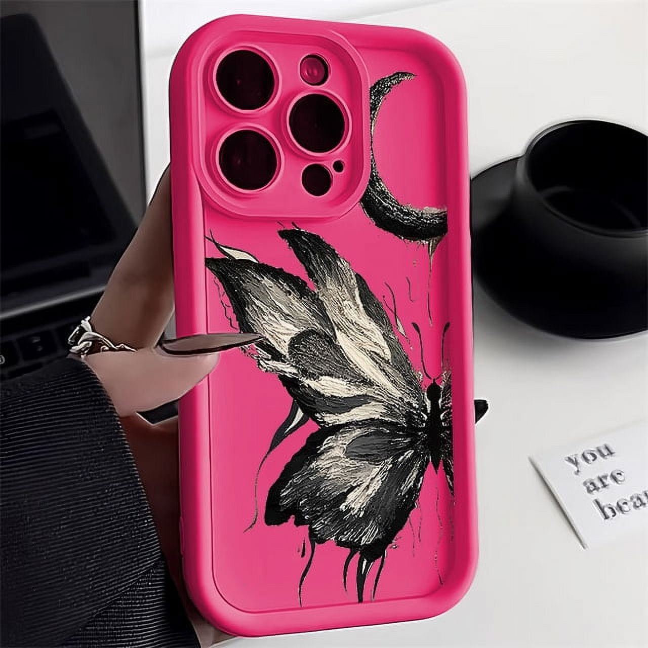 Aesthetic Oil Painting Butterfly Phone Case For iPhone 15 Pro Max 11 12