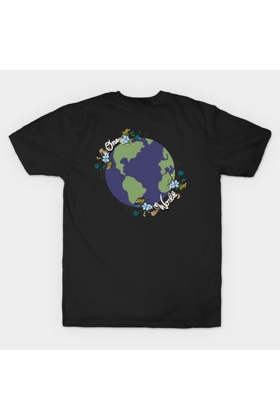 Aesthetic One World Global Unity and Peace Graphic, H27220 T-Shirt, for Men and Women, Up to Size 5XL