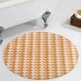 thumbnail image 1 of Aesthetic Orange And White Ripple Round Carpet Circle Rug Outdoor Patio Area Rug Washable Large Area Rugs Hallway Room Decor Fitness Mats, 1 of 8