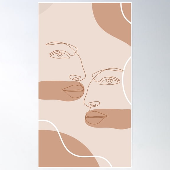 Aesthetic Outlined Faces Poster Wall Art, Modern Wall Decor For Living Room Bedroom, 24x36 UNFRAMED