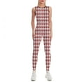thumbnail image 1 of Aesthetic Oxide Red And White Ripple Women's One Piece Yoga Jumpsuits Leggings Playsuit Gym Suit Fitness Running Athletic Clothes Gym Wear Set, 1 of 6