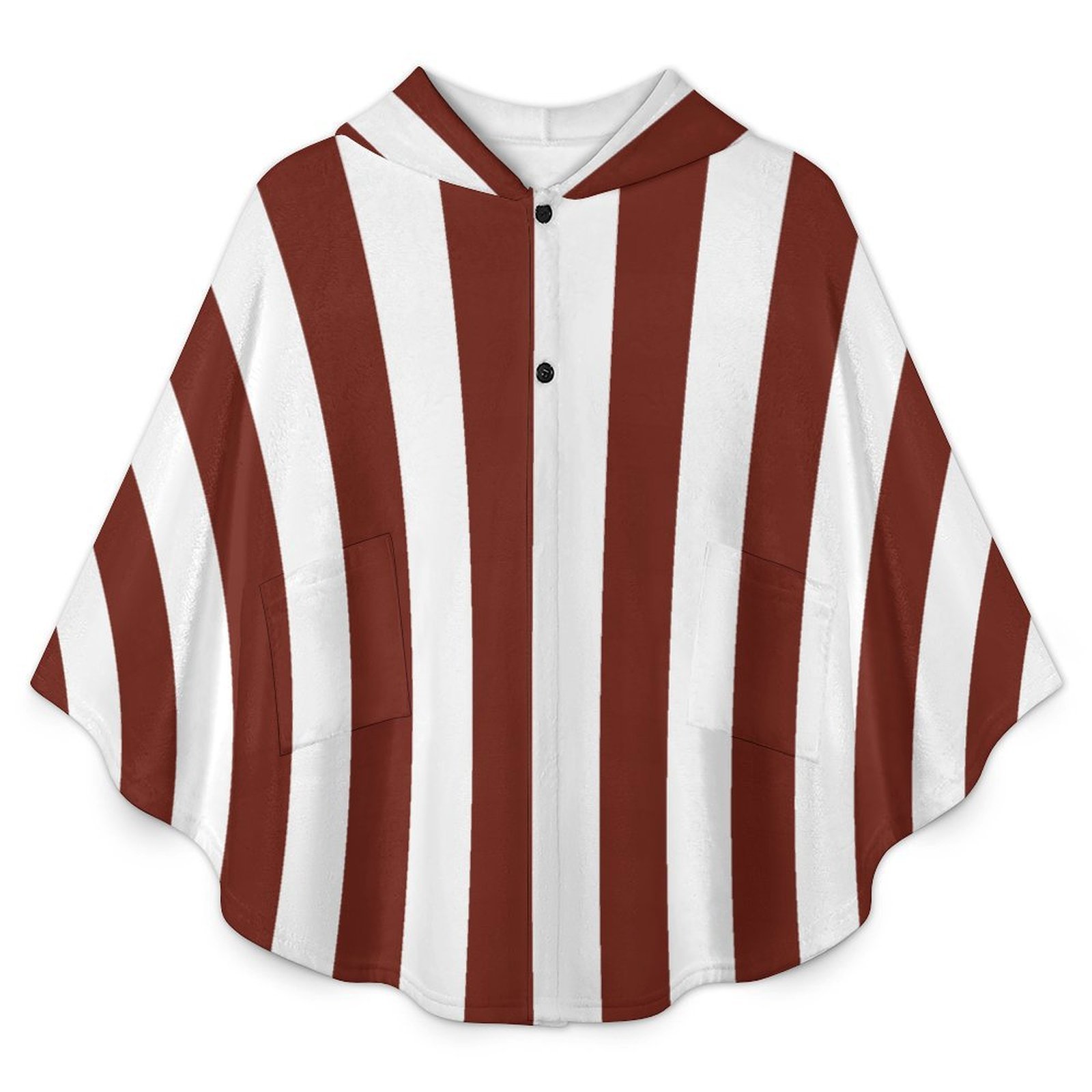 Red Throw Button Aesthetic Oxide Red And White Vertical Blanket Oversized Wearable ...