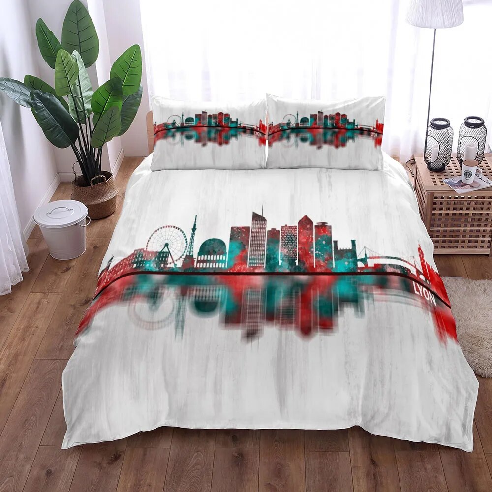 Aesthetic Paris Modern Duvet Cover Set UK Single Double King US Twin