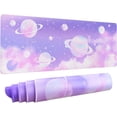 thumbnail image 1 of Aesthetic Pastel Gaming Mouse Pad for Desk XL Extended, Star Constellation Space Marble Planet Pink Purple Desk Pad Large Keyboard Desk Mat, Kawaii Cute Desk Accessories Decor Stuff, 31.5 X 11.8 Inch, 1 of 6