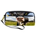 Aesthetic Pencil Case,Pencil Bag,Pencil Box,Cow Green Glass Sky