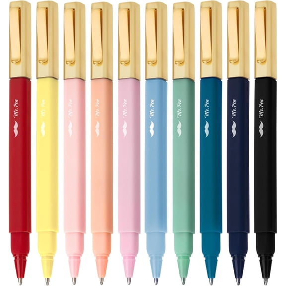 - Aesthetic Pens, 10 Pack, Colorful Ink, 0.7mm, Fast Dry No Smear Ink, No Bleed Through, Bible Safe, Medium Tip Smooth Writing Pens for Journaling, Planning, Notes & Everyday Writing