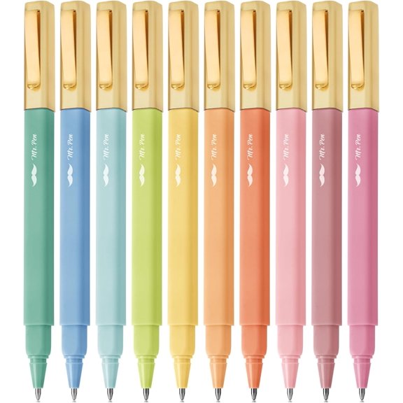 - Aesthetic Pens, 10 Pack, Colorful Ink, 0.7mm, Fast Dry No Smear Ink, No Bleed Through, Bible Safe, Medium Tip Smooth Writing Pens for Journaling, Planning, Notes & Everyday Writing