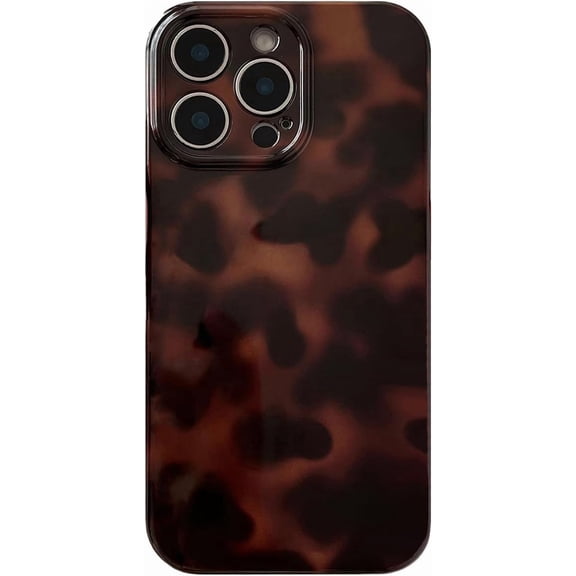Aesthetic Phone Case for iPhone 12 Pro Case Tortoise Shell Leopard Slim Fit Shockproof Cute iPhone Case-Brown Amber