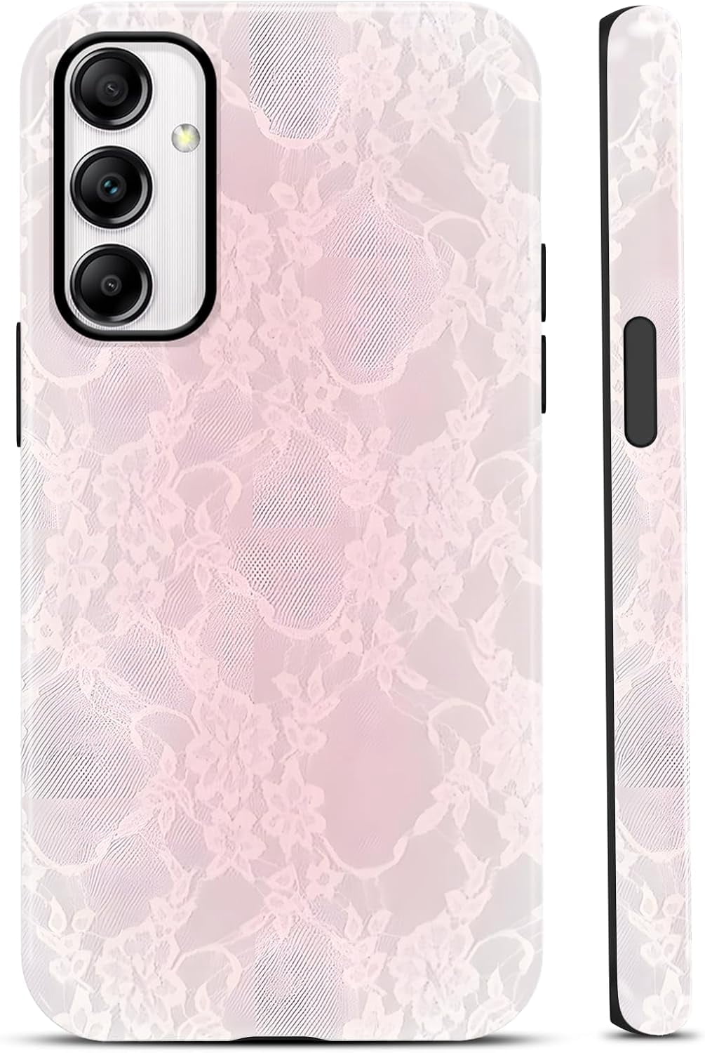 Aesthetic Pink White Lace Flower Phone Case for Samsung Galaxy S22 5G 6 ...