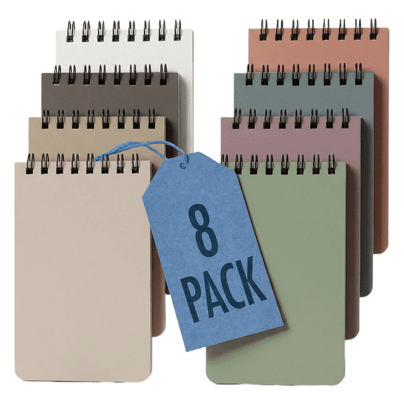 Aesthetic Pocket Notebooks Set Of 8, Small 3x5 Spiral Notepads for Daily Planning, Note Taking, and Grocery Lists, College Ruled Memo Pads for Home Office Supplies, Multicolor