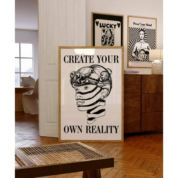Aesthetic Poster Retro Wall Decor Able Print Trippy Psychedelic Maximalist Room Decor Groovy Poster Y2K Print 2000S Wall Art, Modern Wall Decor, 16x24 UNFRAMED